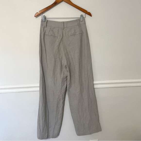 Aritzia x Wilfred • the effortless pant™ linen pearl gray sz 2 - Picture 4 of 8